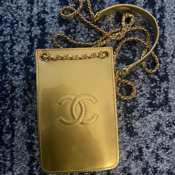CHANEL Bags Chanel Gold Patent Leather Mini Crossbody Poshmark